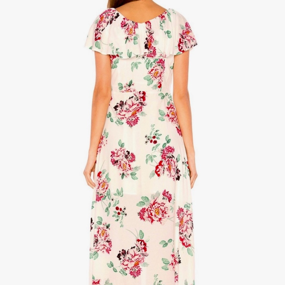 NWT MINKPINK Pretty Petals Wrap Front Dress Ivory Pink Floral High Low Womens XS - Picture 2 of 11